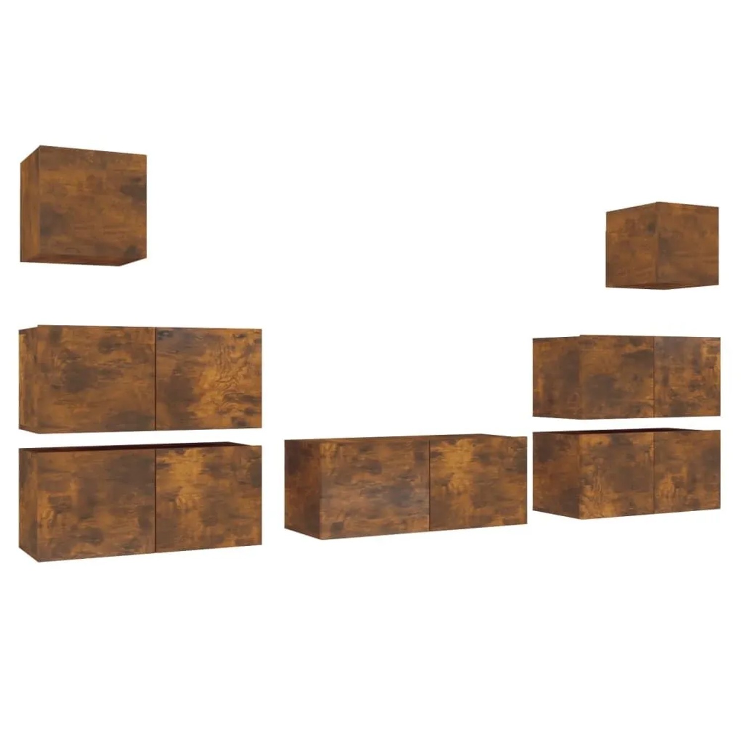 vidaXL 7-Tlg TV-Schrank-Set Räuchereiche Holzwerkstoff 3120287