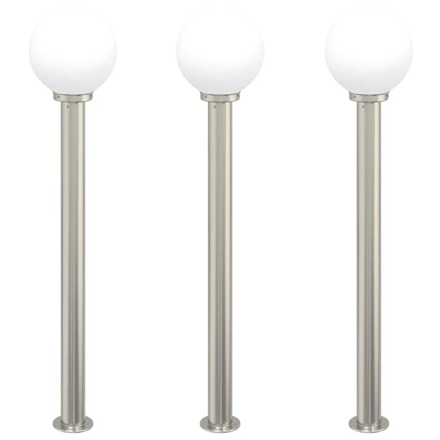 vidaXL Pollerleuchten 3 Stk 120 cm Edelstahl IP44 4006098