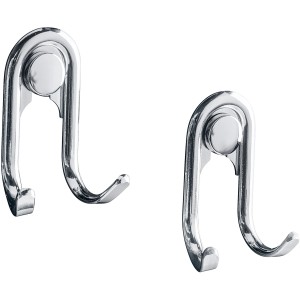 Wenko Doppelhaken Style 2er-Set, verchromt, zur Wandmontage in Küche oder Bad.