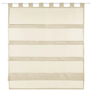 Beige Bestlivings Sky Gardine mit Raffoptik und Schlaufen, 90x110 cm. Fenstervorhang für eine gemütliche Atmosphäre.