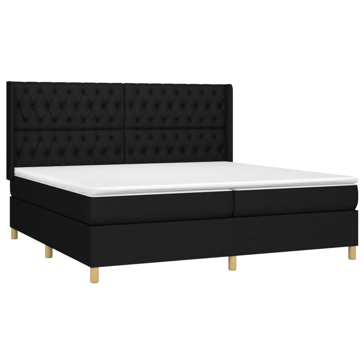 vidaXL Boxspringbett mit Matratze & LED Schwarz 200x200 cm Stoff 3139143 günstig online kaufen