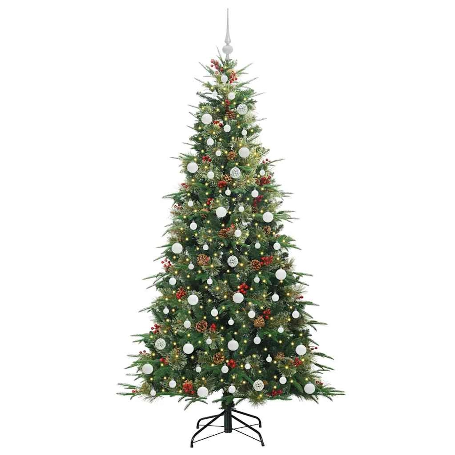 vidaXL Künstlicher Klappbarer Weihnachtsbaum Grün 210 cm PE und PVC 3397435