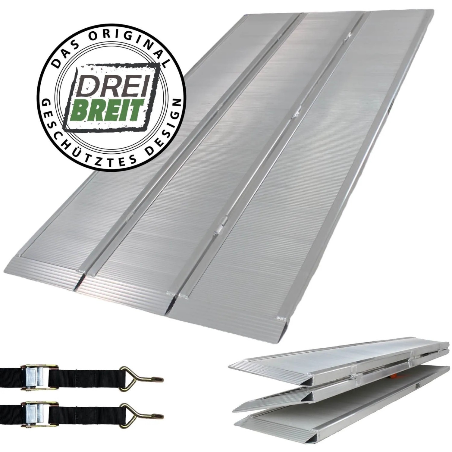 DREIBREIT By TRUTZHOLM 2-Fach Auffahrrampe Klappbar 222cm Tragkraft 1650kg