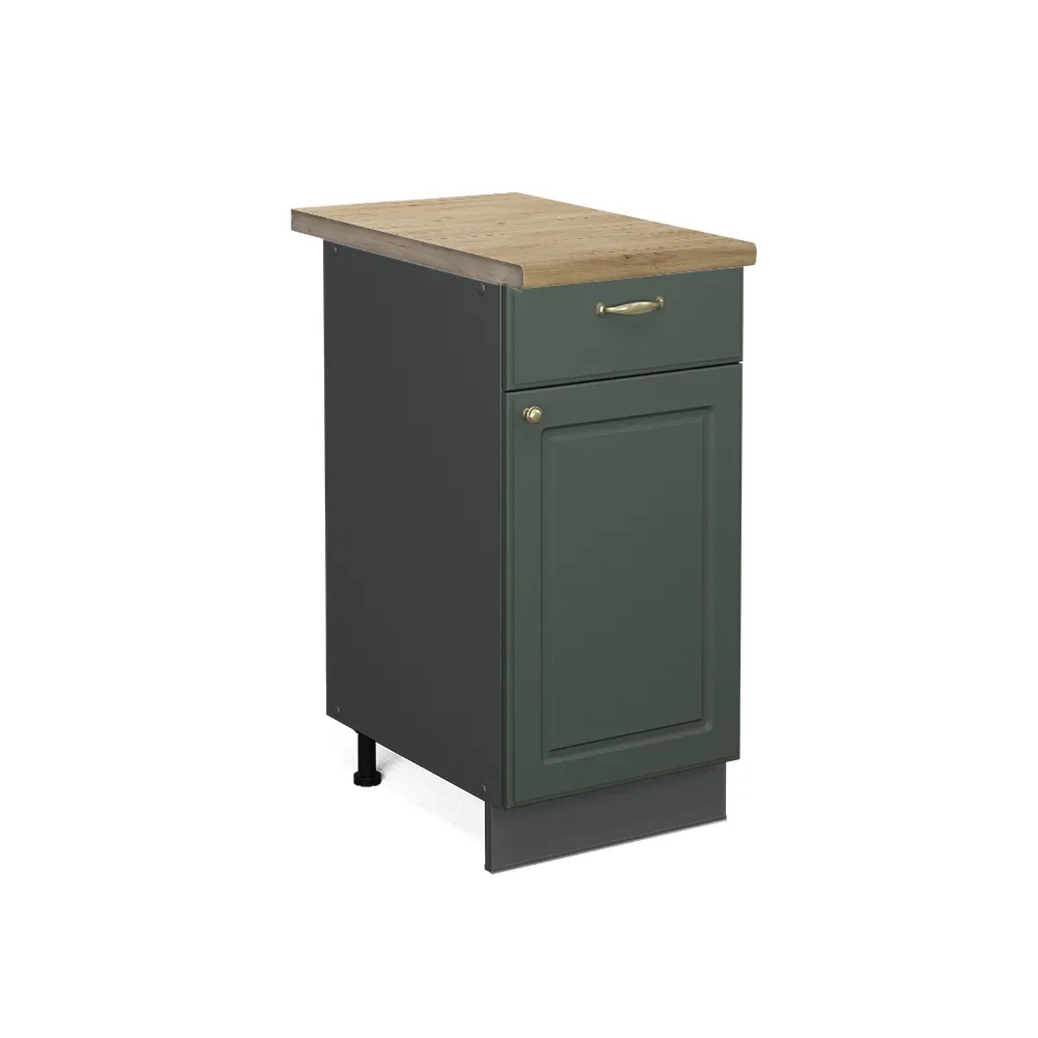Vicco Küchenunterschrank Fame-Line Grün-Gold Landhaus/Anthrazit 40 cm AP Eiche