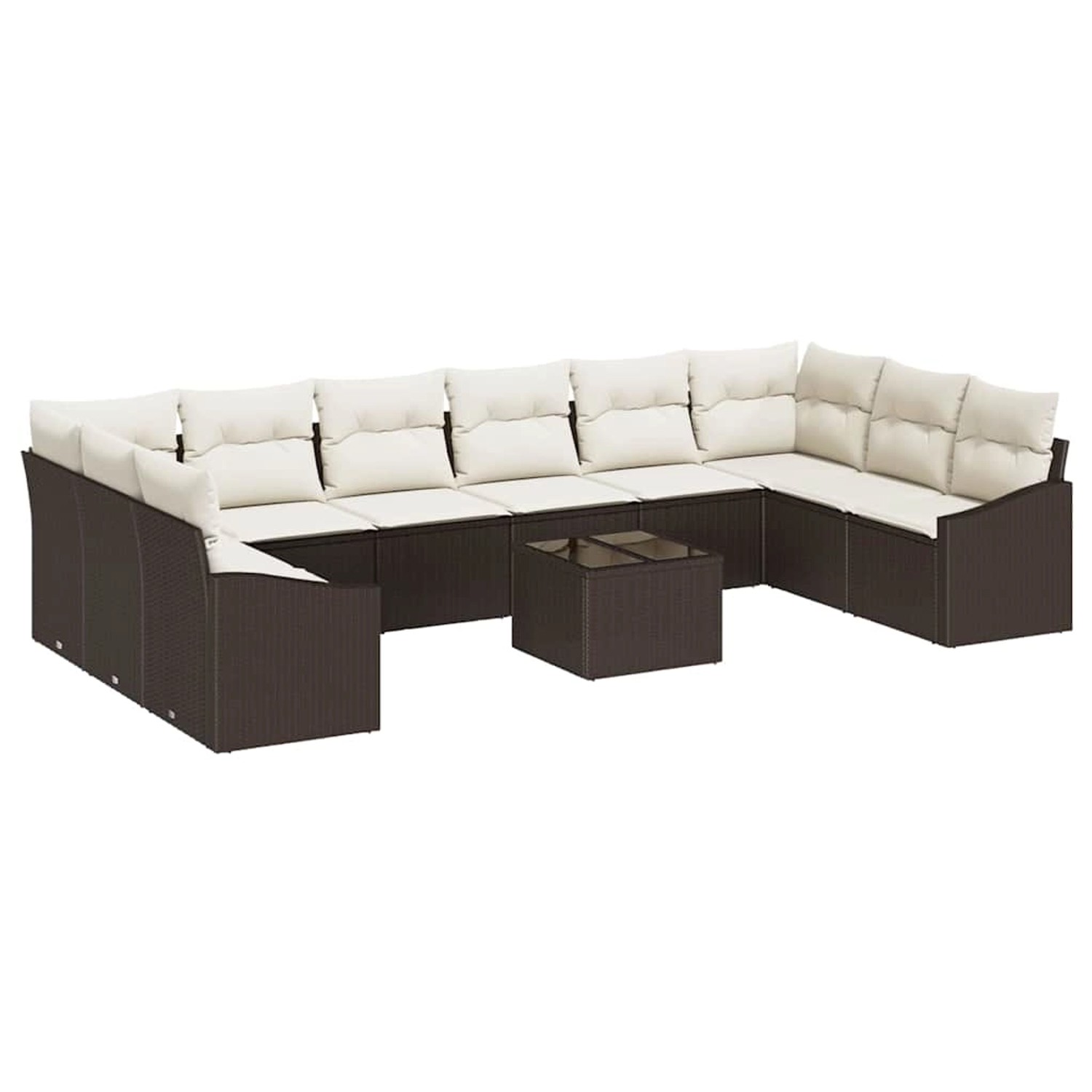 vidaXL Garten-Sofa-Set 11-Tlg Braun Poly Rattan 3346908 günstig online kaufen
