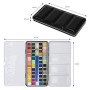 ECD Germany Aquarellfarben Set mit 48 Farben, Pinseln und Mischpalette im Malkasten.