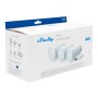 Shelly Heizkörperthermostat 3er-Pack mit Bluetooth und Gateway in weißer Verpackung.