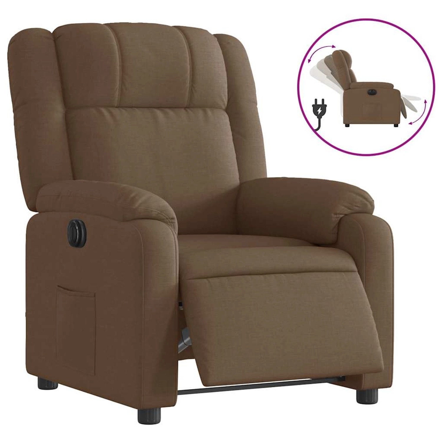 vidaXL Relaxsessel Elektrisch Braun Stoff 3205182 günstig online kaufen