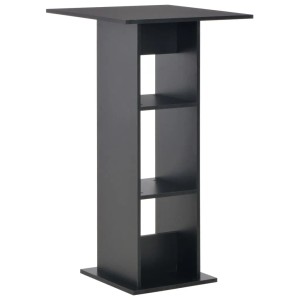 Schwarzer vidaXL Bartisch 60x60x110 cm mit Ablagefächern, ideal als Stehtisch oder Esstisch.