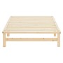 Homestyle4u Palettenbett 90x200 cm aus Kiefernholz, naturfarben, mit Lattenrost.