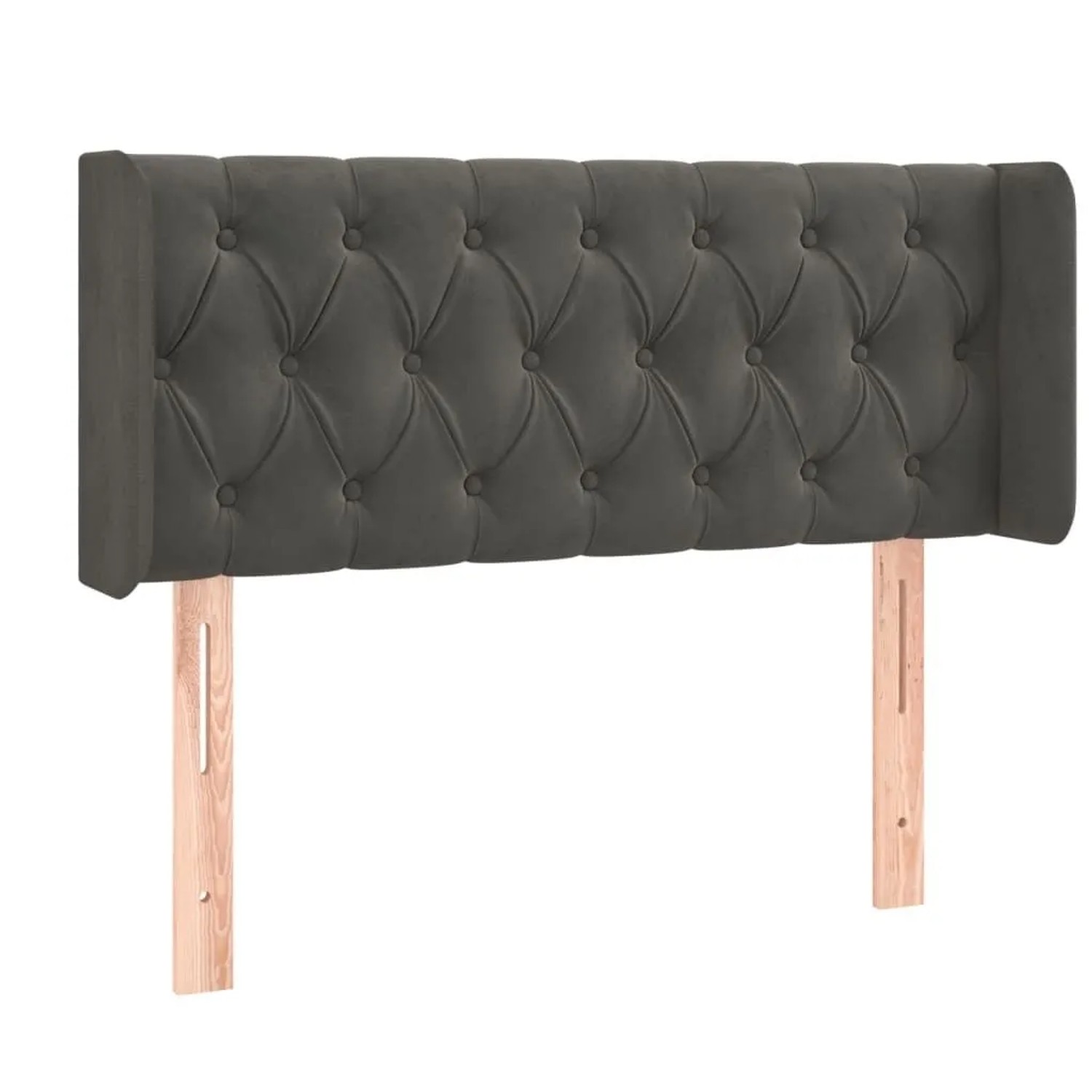 vidaXL Kopfteil mit Ohren Dunkelgrau 103x16x78/88 cm Samt 3119147