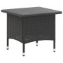 Schwarzer vidaXL Beistelltisch aus Poly Rattan, quadratisch, 50x50x47 cm, für Garten und Terrasse.