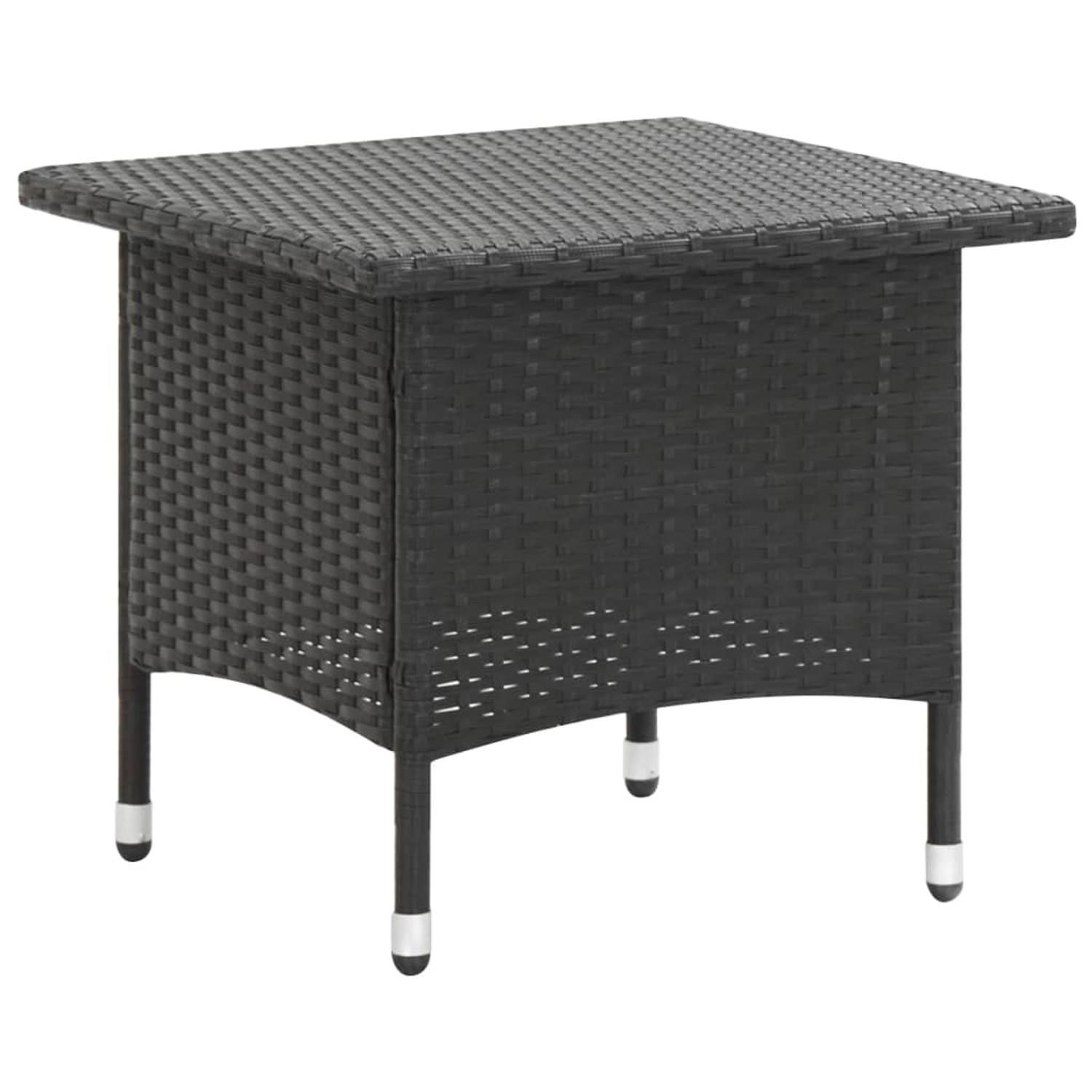 vidaXL Beistelltisch Schwarz 50x50x47 cm Poly Rattan 46250 günstig online kaufen
