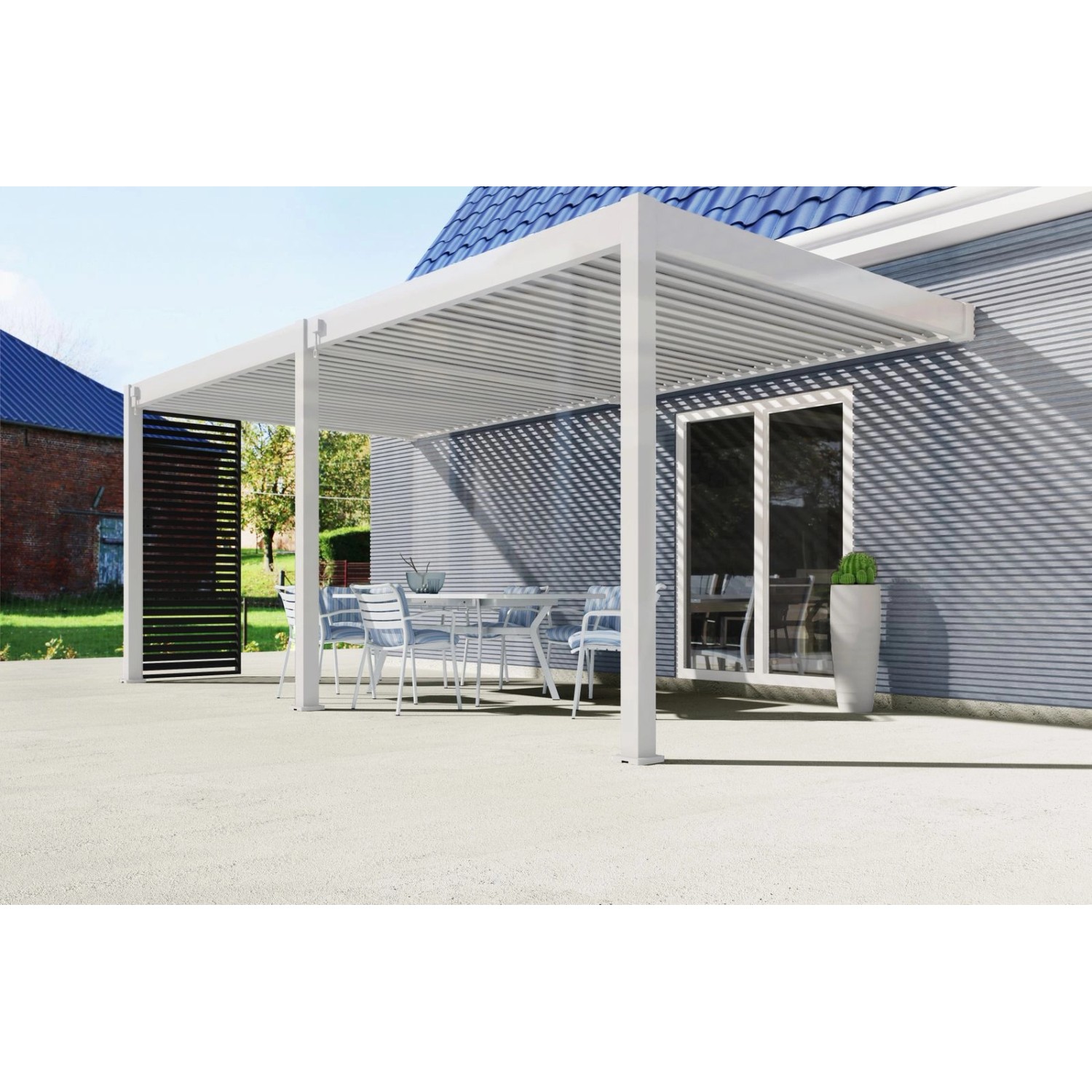 Weide Deluxe Plus Aluminium Pavillon 4 x 6 M Weiß Wandpergola kaufen