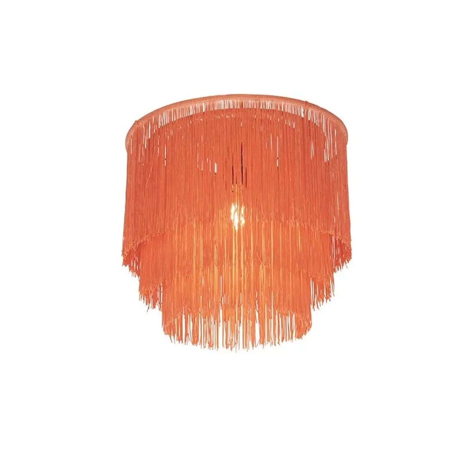 QAZQA Orientalische Deckenlampe GoldRosa Schirm mit Fransen Franxa