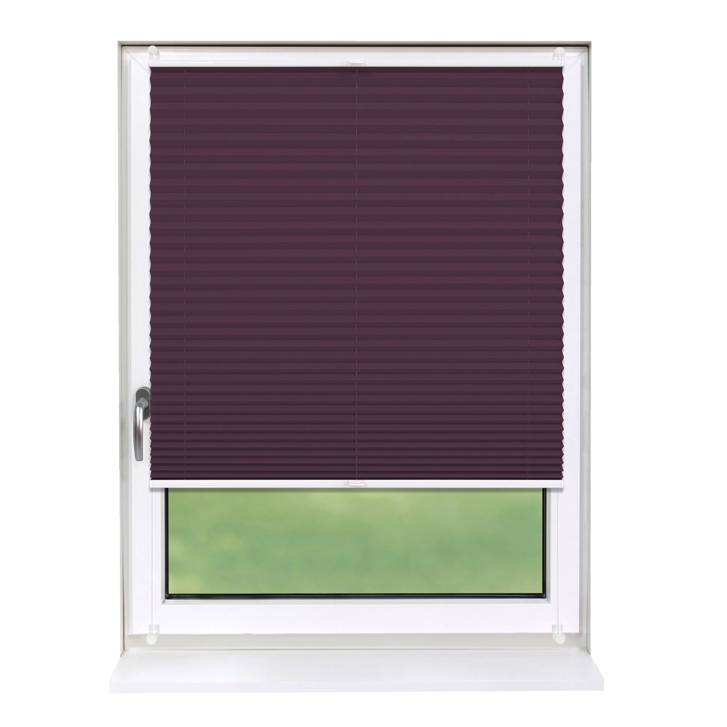 Deco-Raum Plissee Basic ohne Bohren 75x210cm Violett Blickdicht Klemmfix