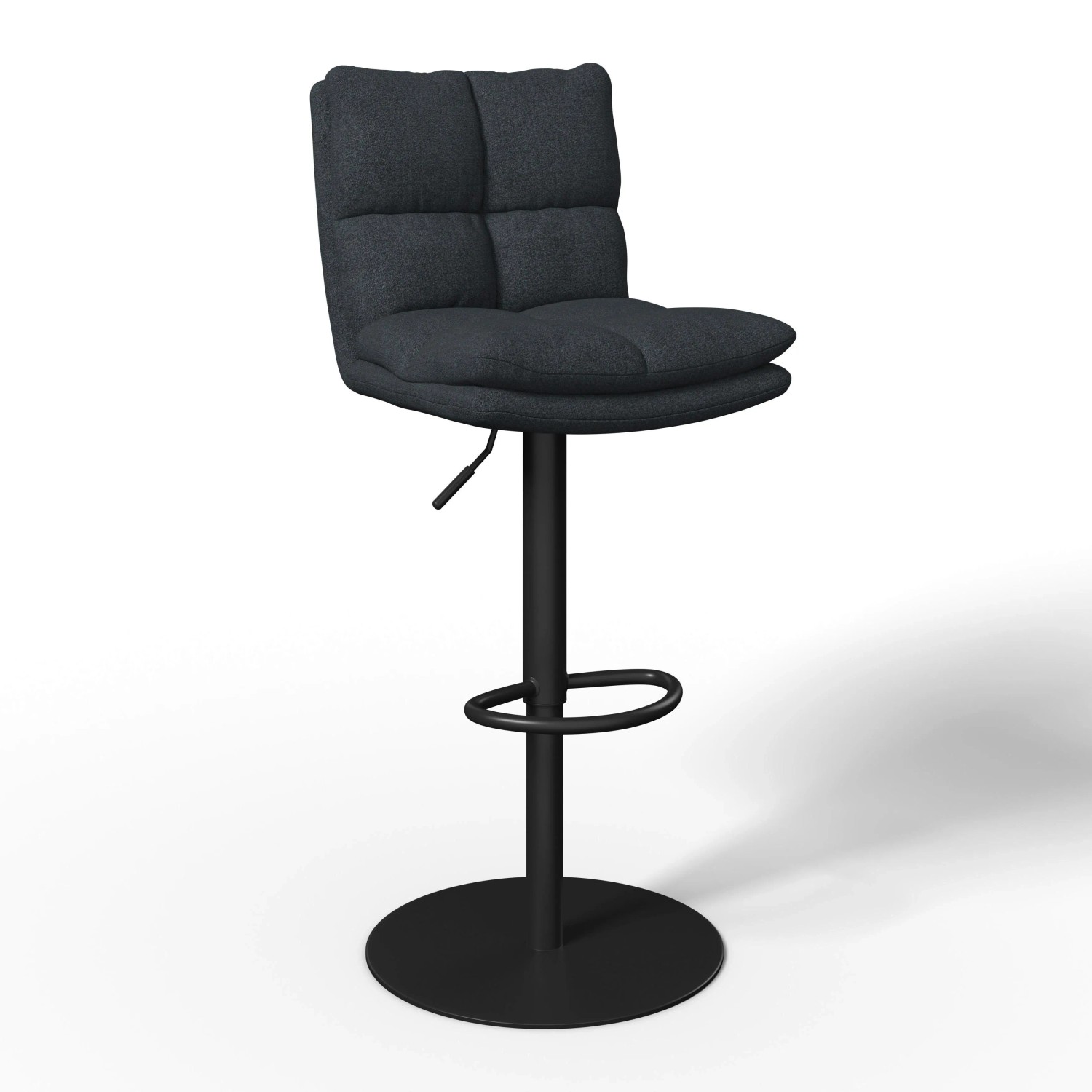 Bessagi Home Barhocker Caja Schwarz Struktur Drehbar Gepolstert