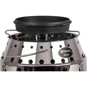 Petromax Kochkreuz für Atago Grill: Edelstahl Auflage mit Feuertopf für Grillutensilien.