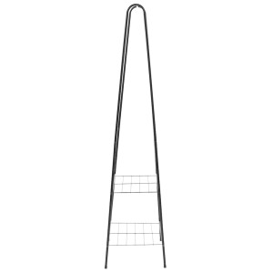 Schwarzer vidaXL Kleiderständer (59x35x150cm) mit 2 Ablagen aus Stahl.