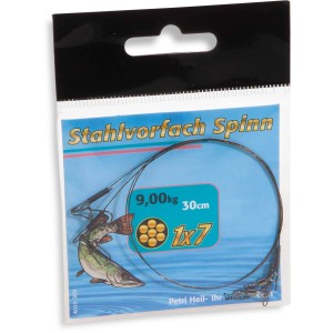 Westline Stahlvorfach Spinn 30cm, 9kg, 2 Stück im Blisterpack. Angelzubehör für Raubfisch.