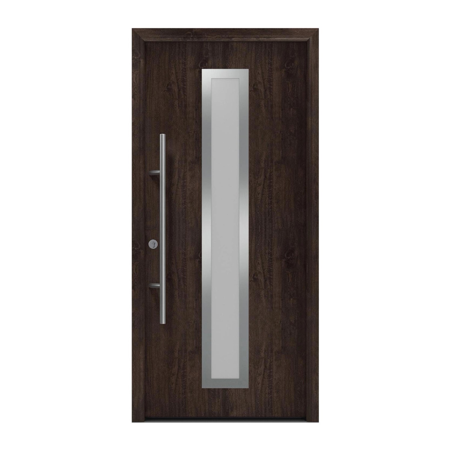 EcoStar Haustür Isopro Secur IPS 700S Eiche Dunkel 110 cm x 210 cm DIN L günstig online kaufen