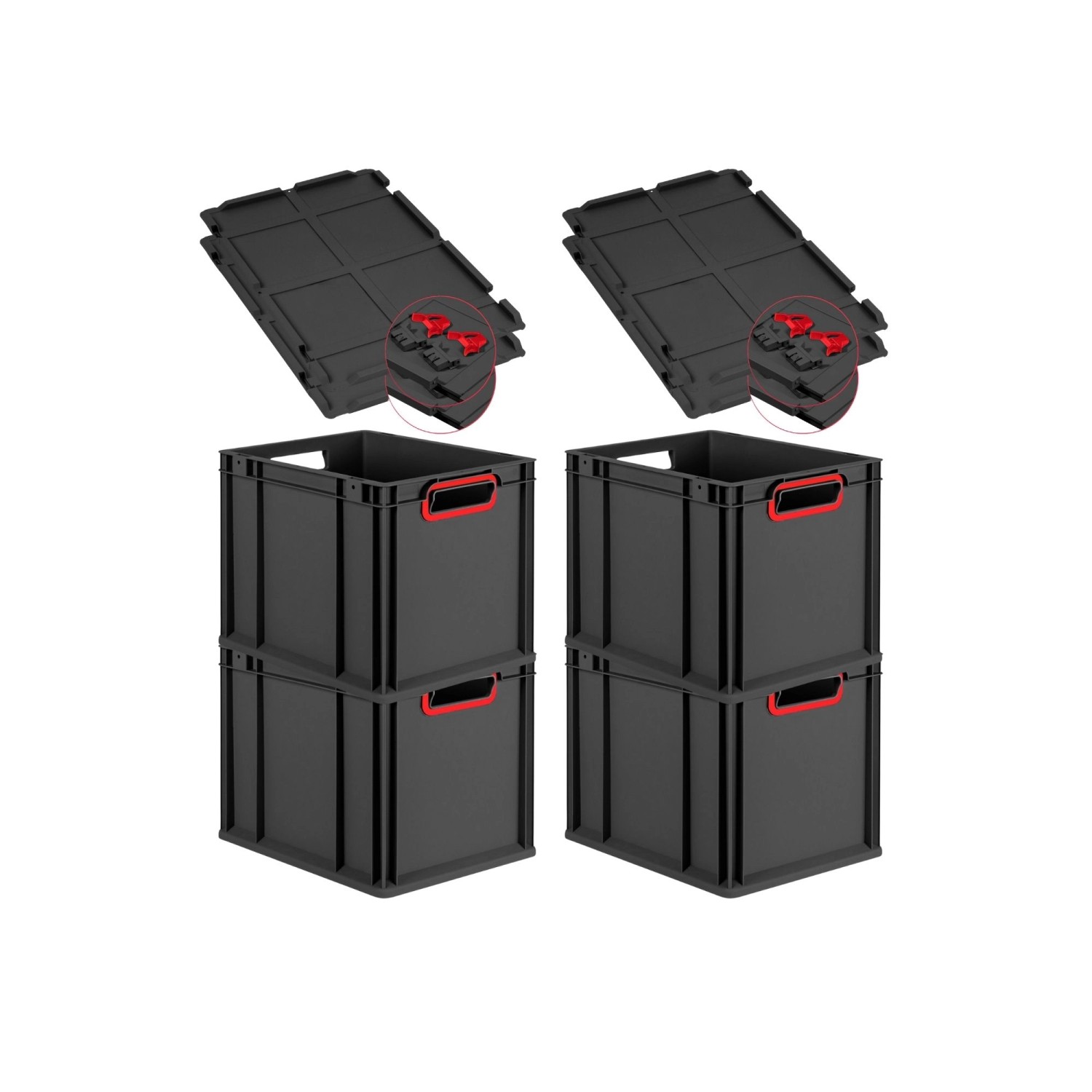 PROREGAL SuperSparSet 4x Eurobox Nextgen Color Mit Scharnierdeckel HxBxT 32 günstig online kaufen
