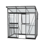 Vitavia Gewächshaus Palma 3250, schwarz, mit Schiebetür und Seitenfenster, inklusive Fundamentrahmen.