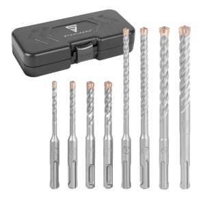 STAHLWERK SDS Plus Bohrerset, 8-teilig (5-12 mm) mit Box für Stein und Beton.