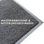 Graue KARAT Spaghettimatte Fußmatte aus Vinyl, wasserabweisend und wetterfest.
