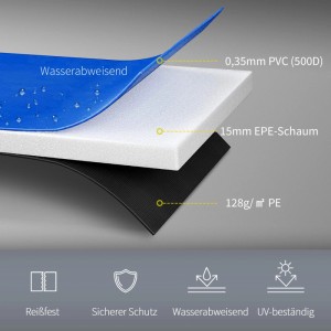 HOMCOM Trampolin Randabdeckung Ø366 cm Hellblau
