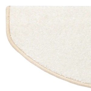 Halbrund Stufenmatte Sundae in Creme, selbstklebend, 23,5x65 cm. Velours für Treppen.