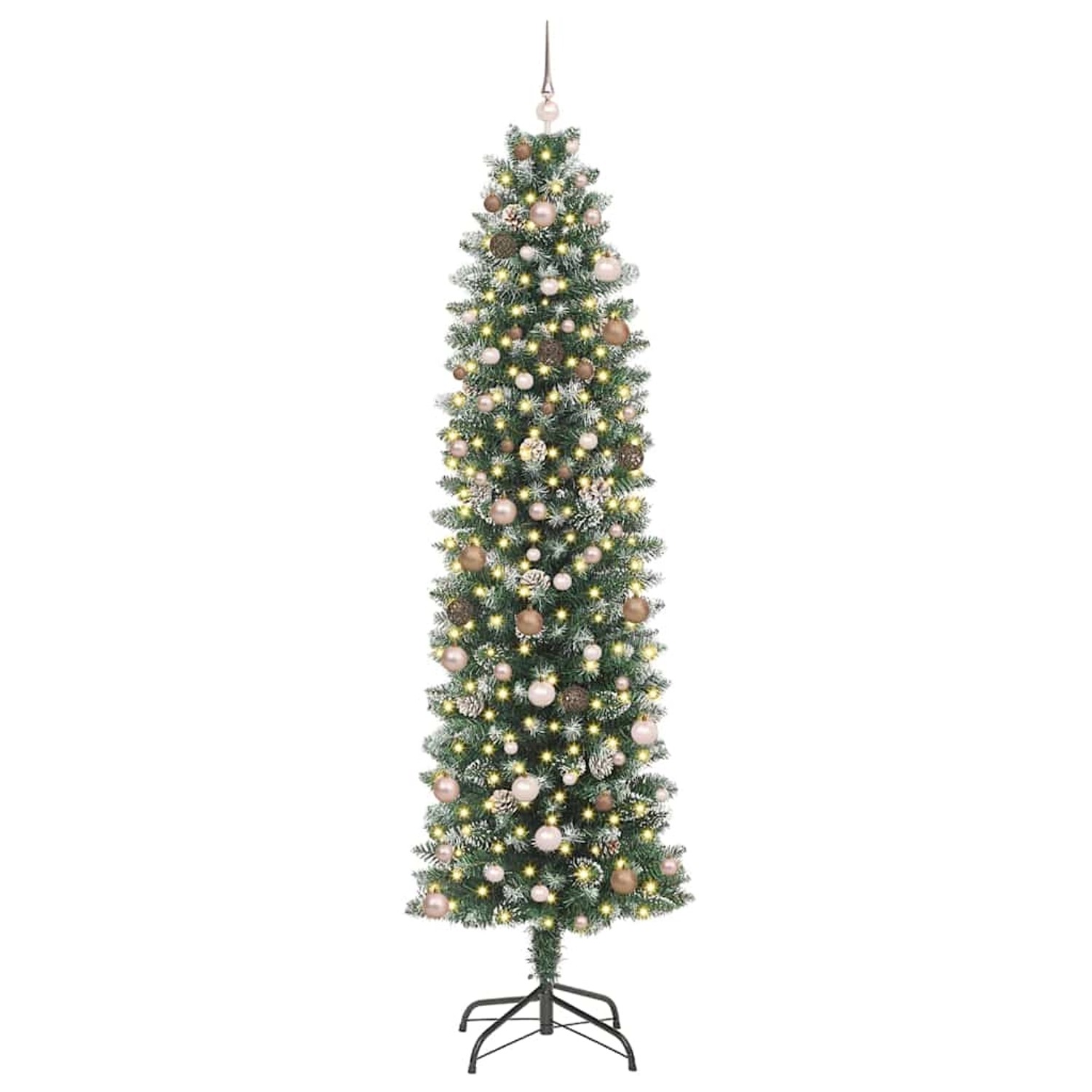vidaXL Künstlicher Schlanker Weihnachtsbaum mit 300 LEDs Grün 240 cm 3395315