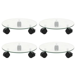 vidaXL Pflanzenroller 4 Stk 28 cm Hartglas Rund 3144028