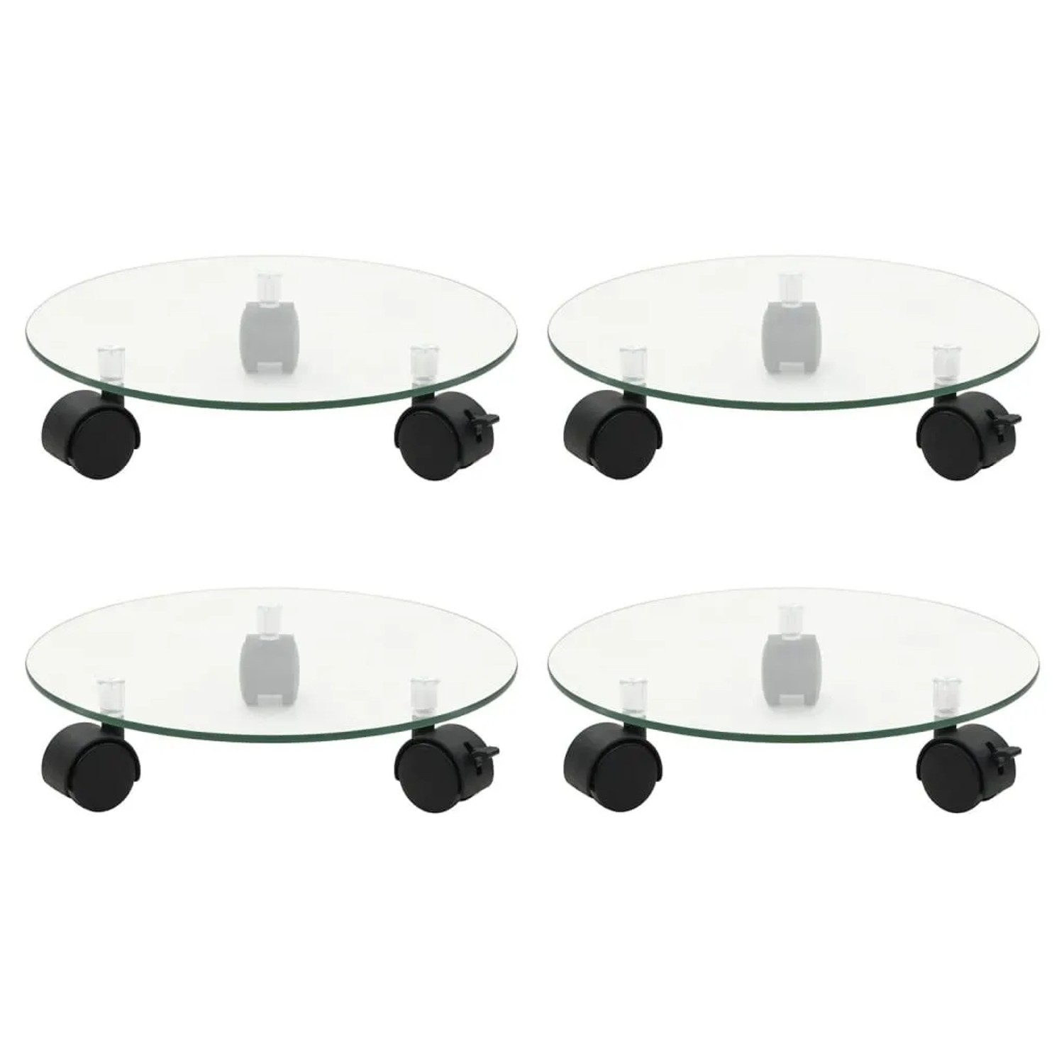 vidaXL Pflanzenroller 4 Stk 28 cm Hartglas Rund 3144028