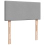 Hellgraues vidaXL Boxspringbett Kopfteil 80x200 cm aus Stoff.