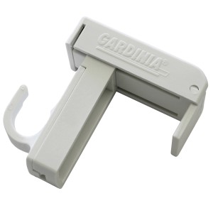 Gardinia Klemmträger für Vitragestangen, weiß, 2er-Pack zur einfachen Fensterbefestigung ohne Bohren.