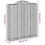4er Set vidaXL Gabionen mit Hochbogen, 200x50x220/240cm, aus verzinktem Eisen.