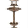 Westfalia Solar Vogelbad 4-in-1 aus Metall in Bronze: Vogeltränke mit Solarbrunnen und Futterstelle.