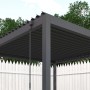 Anthrazitfarbene MWH Pergola Origin 88 mit verstellbarem Lamellendach für Garten & Terrasse.