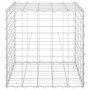 furnicato Würfel-Gabionen-Hochbeet aus Stahldraht, 50x50x50 cm, silberfarben.