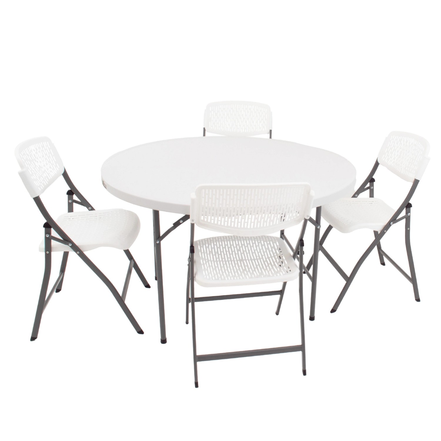 TRUTZHOLM Campingset Klapptisch Rund Durchmesser 120 cm Mit 4 Klappstühlen günstig online kaufen