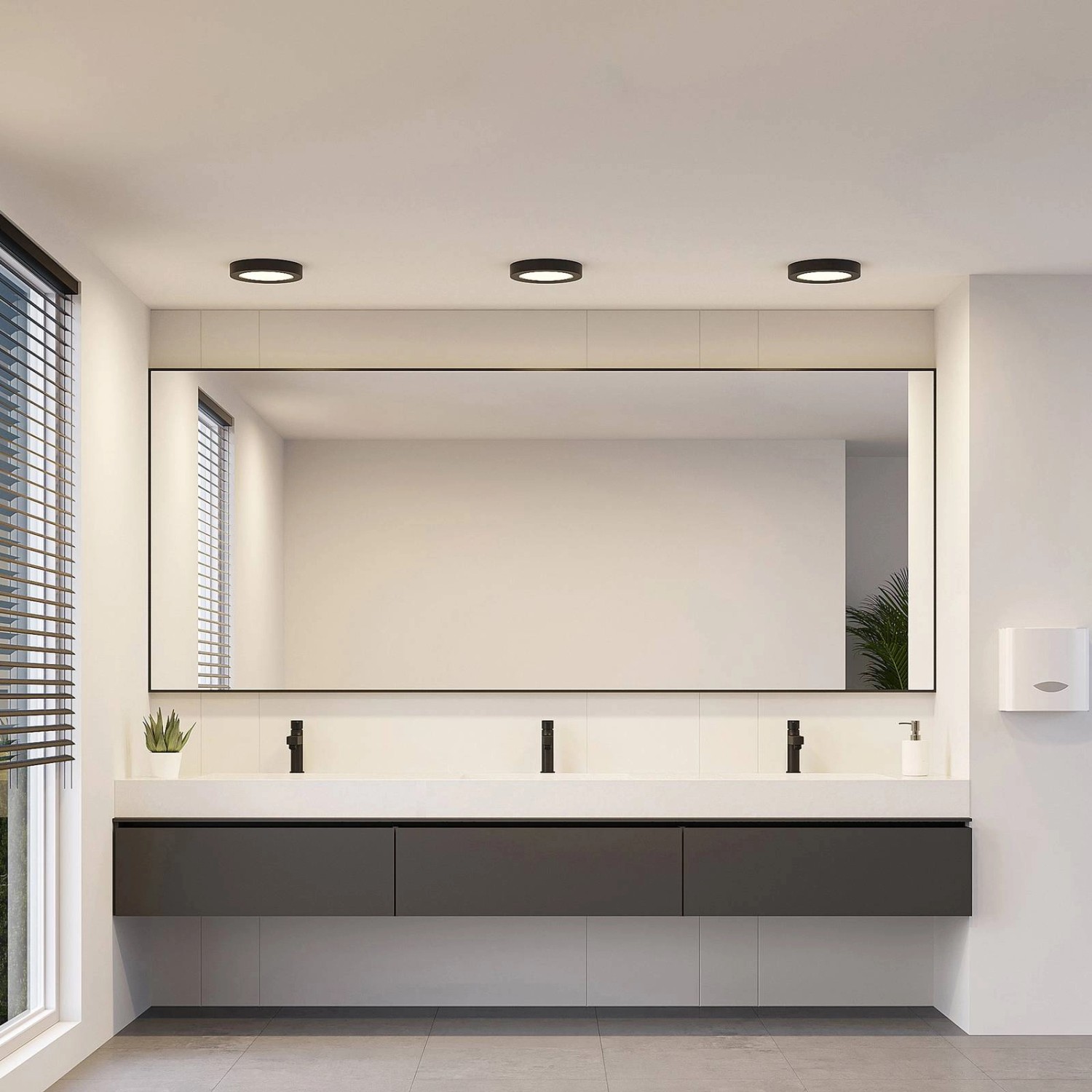 PRIOS LED Deckenleuchte Edwina 9917074 Modern in Schwarz aus Aluminium 1-flammig Badezimmerleuchte_4