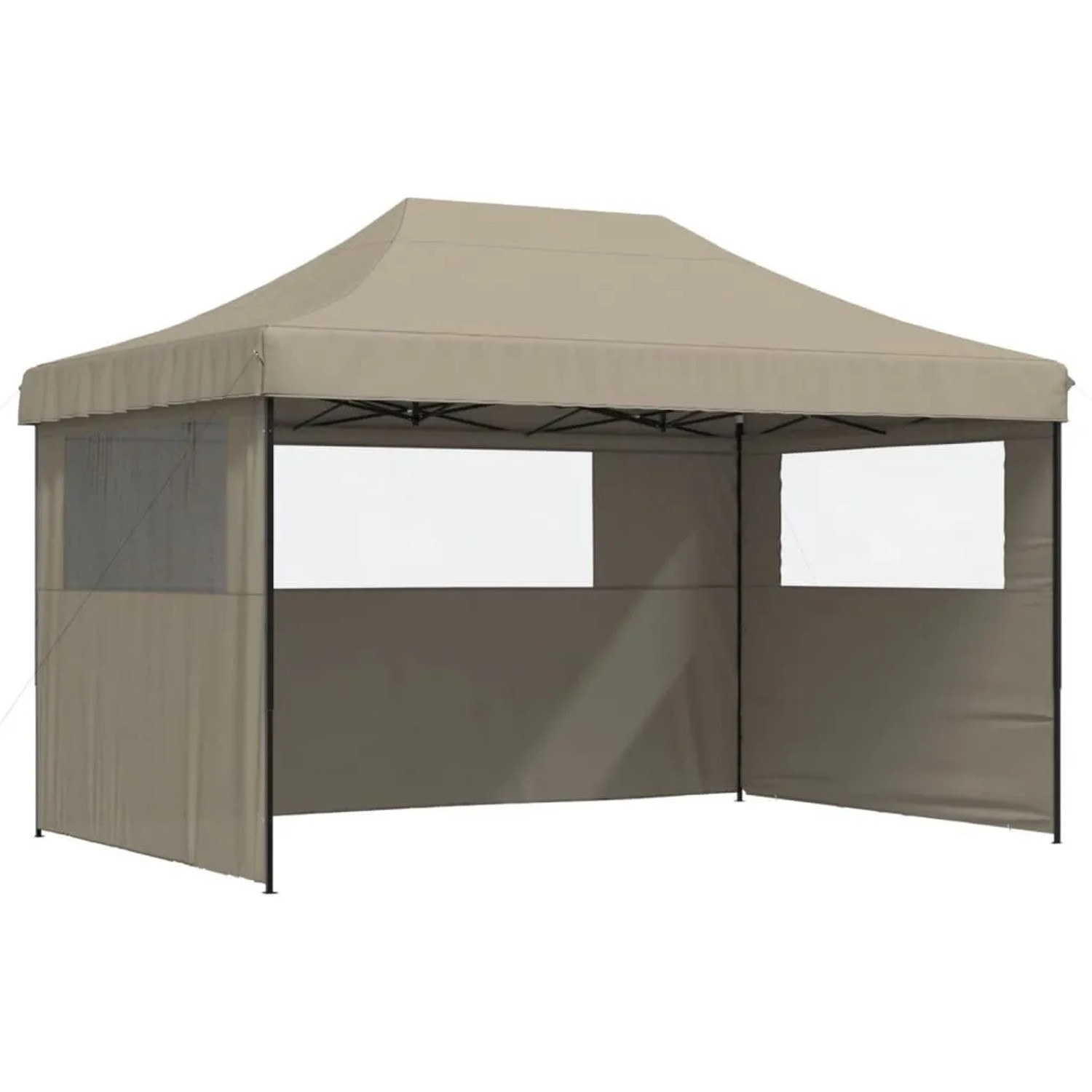 vidaXL Partyzelt Faltbar Pop-Up mit 3 Seitenteilen Taupe 4004970