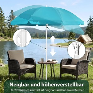 Sunula Sonnenschirm 160 cm Rund Für Balkon Garten Und Strand UV Schutz 50