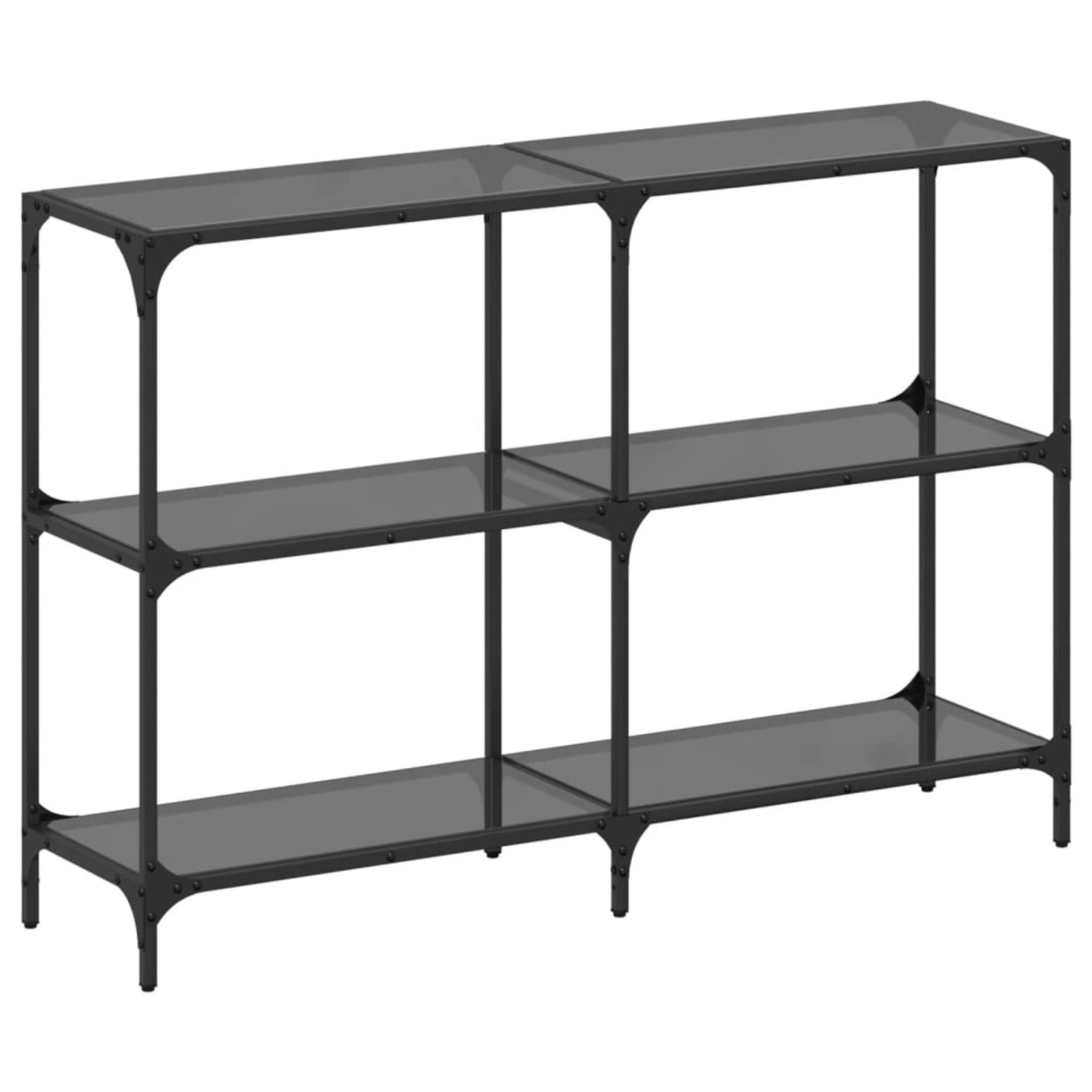 vidaXL Konsolentisch mit Glasplatte Schwarz 118,5x30x81 cm Stahl 846031 günstig online kaufen