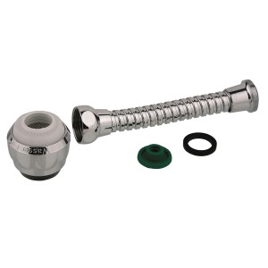 Kirchhoff Eco-Save Metall-Schlauch mit Spülbrausekopf und Zubehör, Chrom.