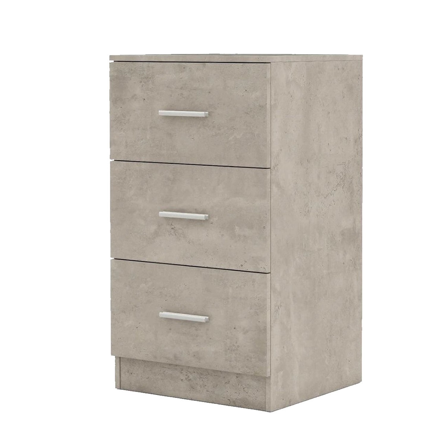 Costway Nachttisch mit 3 Schubladen Zementgrau günstig online kaufen