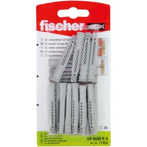 Fischer Universaldübel UX 6 x 50 RK, 20 Stück, für alle Baustoffe geeignet.