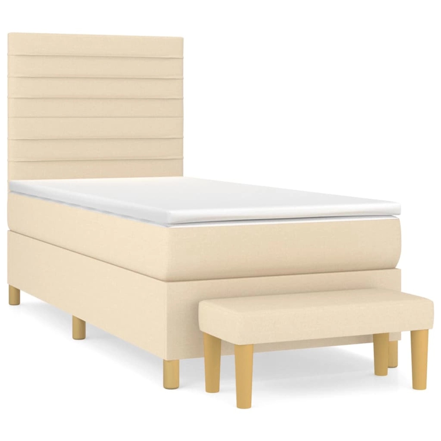 vidaXL Boxspringbett mit Matratze Creme 100x200 cm Stoff1358496 günstig online kaufen