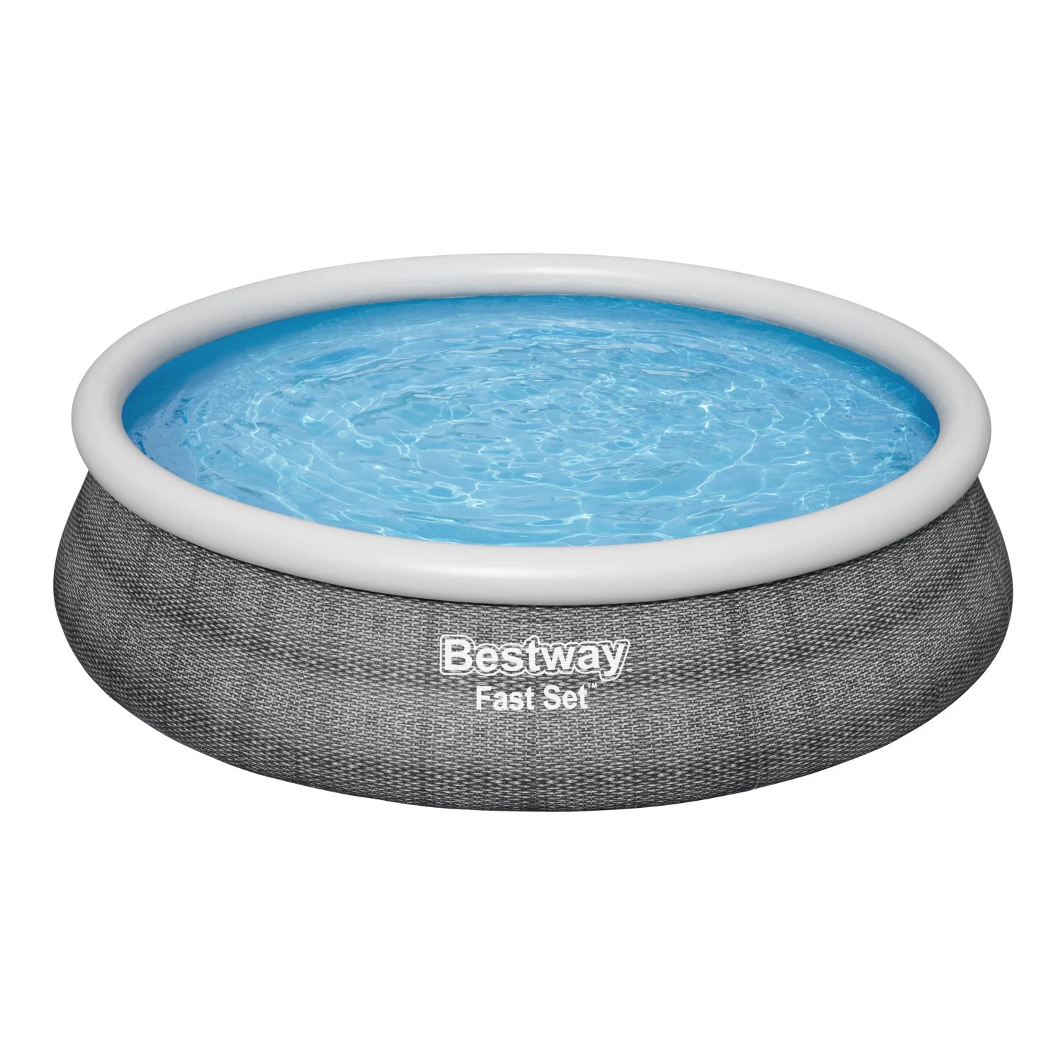 Bestway Fast Set Pool, Ø 457 cm, Schiefergrau. Quick-Up Pool mit Luftring und Wasser.